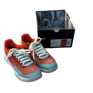 Moolah Neovolt Low Aqua and Red Basketball Sneakers